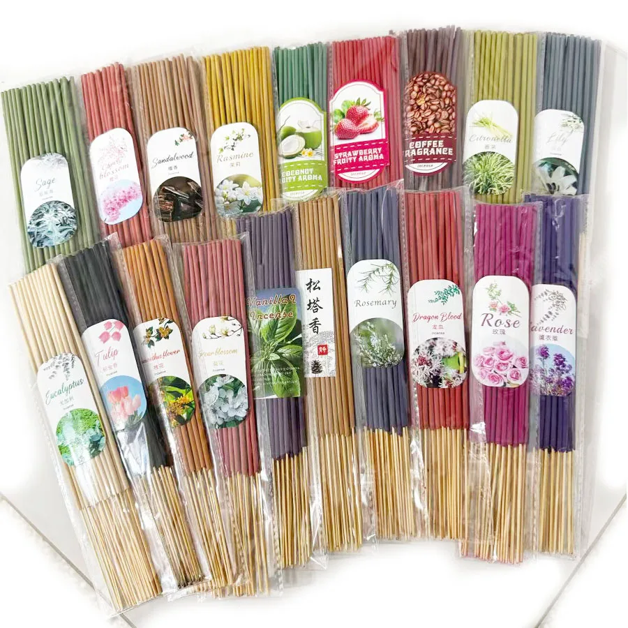 Handgefertigte Bambusstäbchen, Duftende Rosen, Salbei, Zitronengras und Andere Aromen für Langanhaltende Heimdekoration – Detail 1