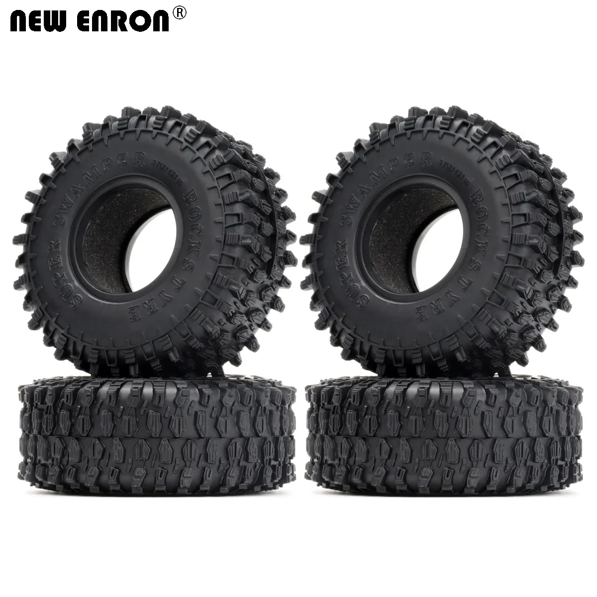 NEW ENRON SUPER SWAMPER Rocks Tyre Tire for RC 1/10 1.55 inch 12mm Hex Crawler Wheel Rim AXIAL D90 TF2 MST CC01 LC70 LC80