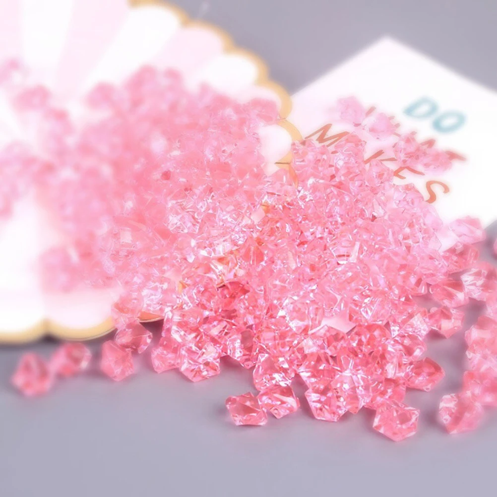 

150 pcs Colorful Crystal Stones 1Cm Clear Acrylic Ice Lump For Diy Phone Decoration Craft Stone Home Decor Vase Fillers Aquarium