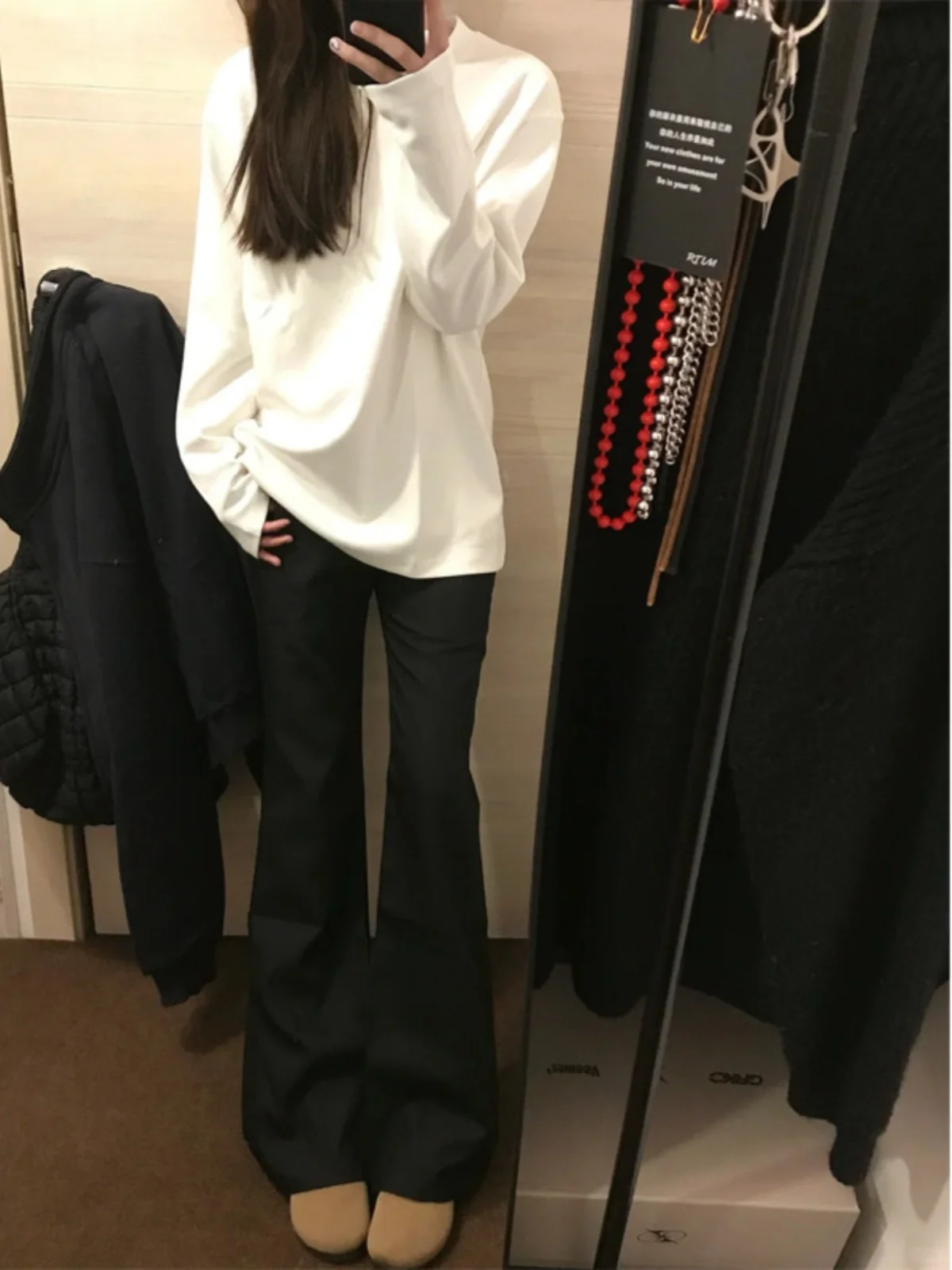 

Cleanfit High Waist Bell Bot Jeans Men Slim Fit Straight Leg American High Street Casual Long Pants Bla Denim Jeans