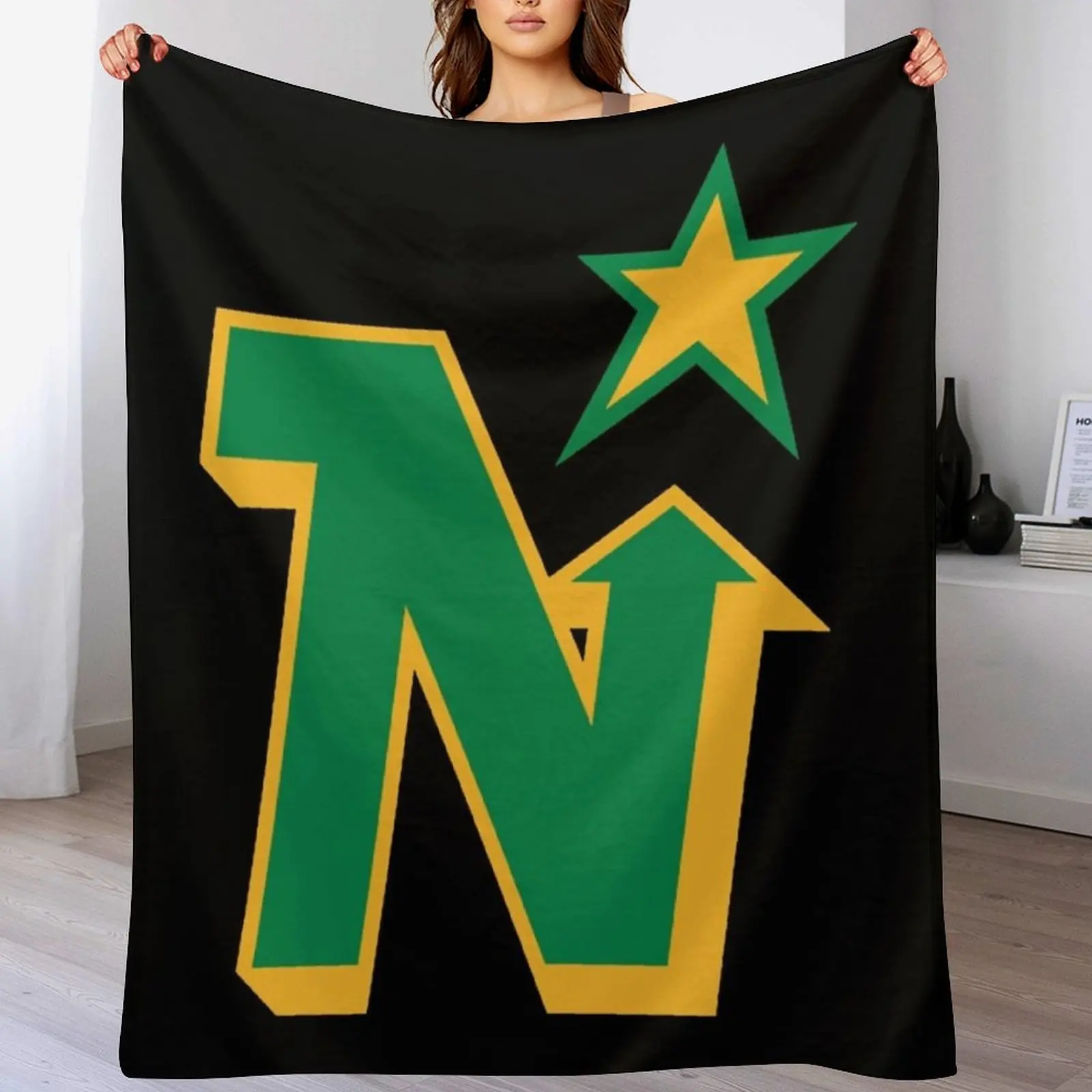 Defunct Minnesota North Stars Hockey 1991 Throw Blanket Fluffy Cozy Throw Blanket for Home Decor