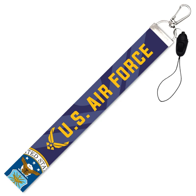 U.S. Air Force mobile phone lanyard ribbon key chain detachable pendant wrist strap