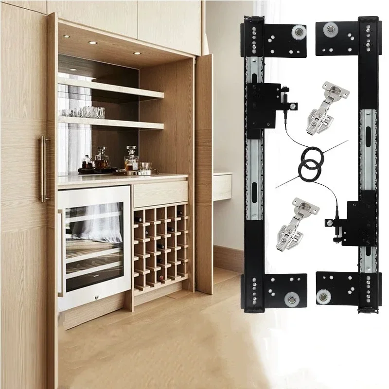 

Hidden Wardrobe Sliding Rail Cabinet Door Side Mounted Reverse Insertion Cabinet Door Slide Dardware Accessories