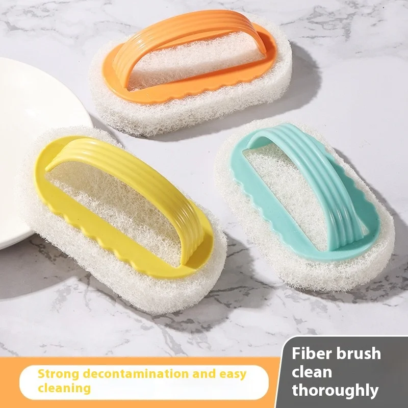 Kitchen Cleaning Brush Short Handle Pan Pot Sponge Brush Multifunctional Plate Bowl Dish Washing Brushes Stain Removal Tools