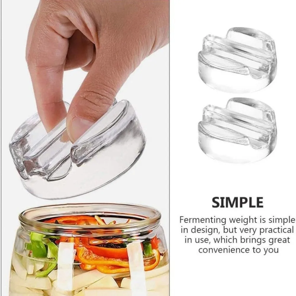 Fermented Glass Weights with Handle Clear Wide Mouth Mason Jar Lid Kitchen Gadgets Heavy Fermenting Lids Cheese Fermentation