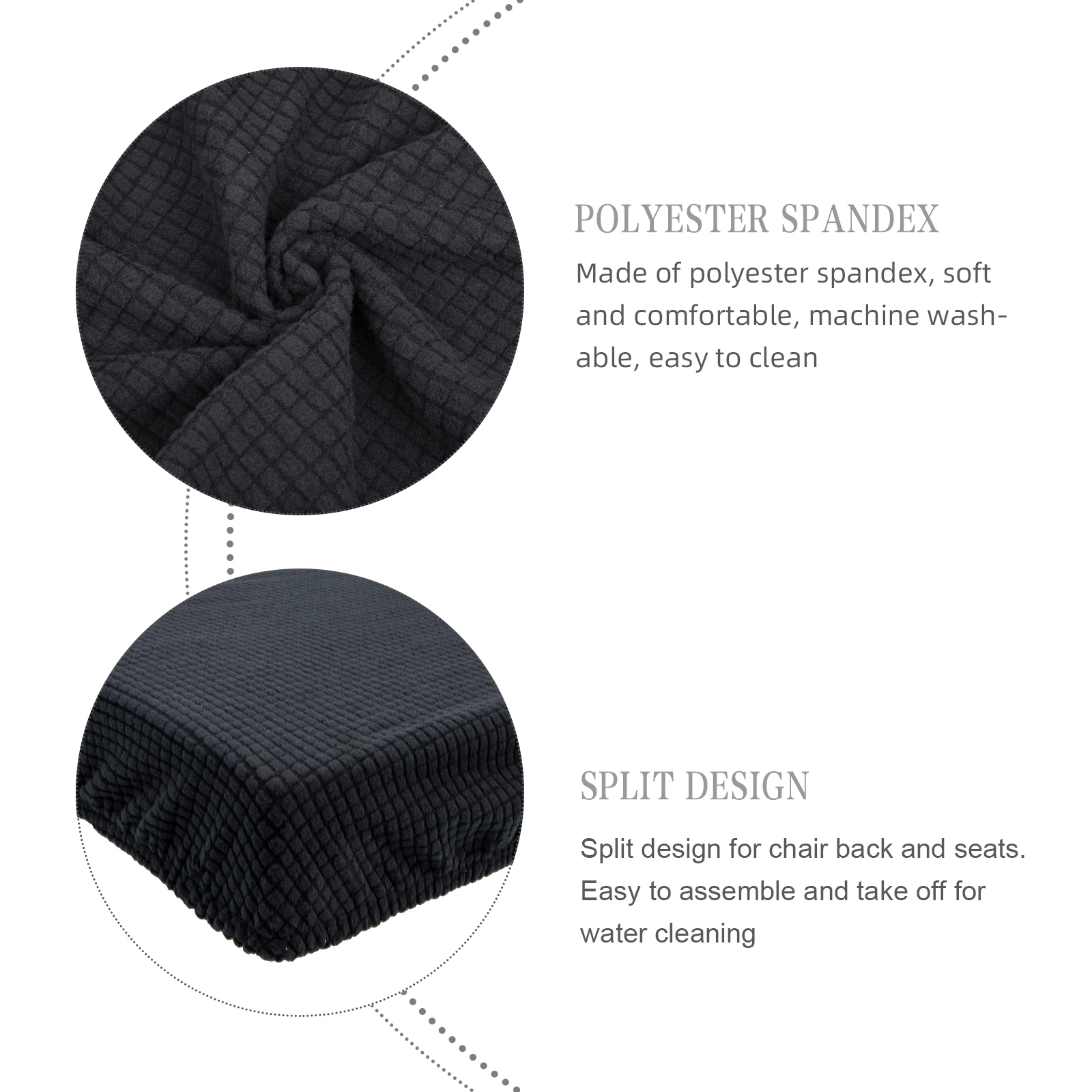 

1Set Office Chair Protective Covers Heavy Duty Stretchy Material Split Cover Set for Desk Chair Wear Tear Resistance