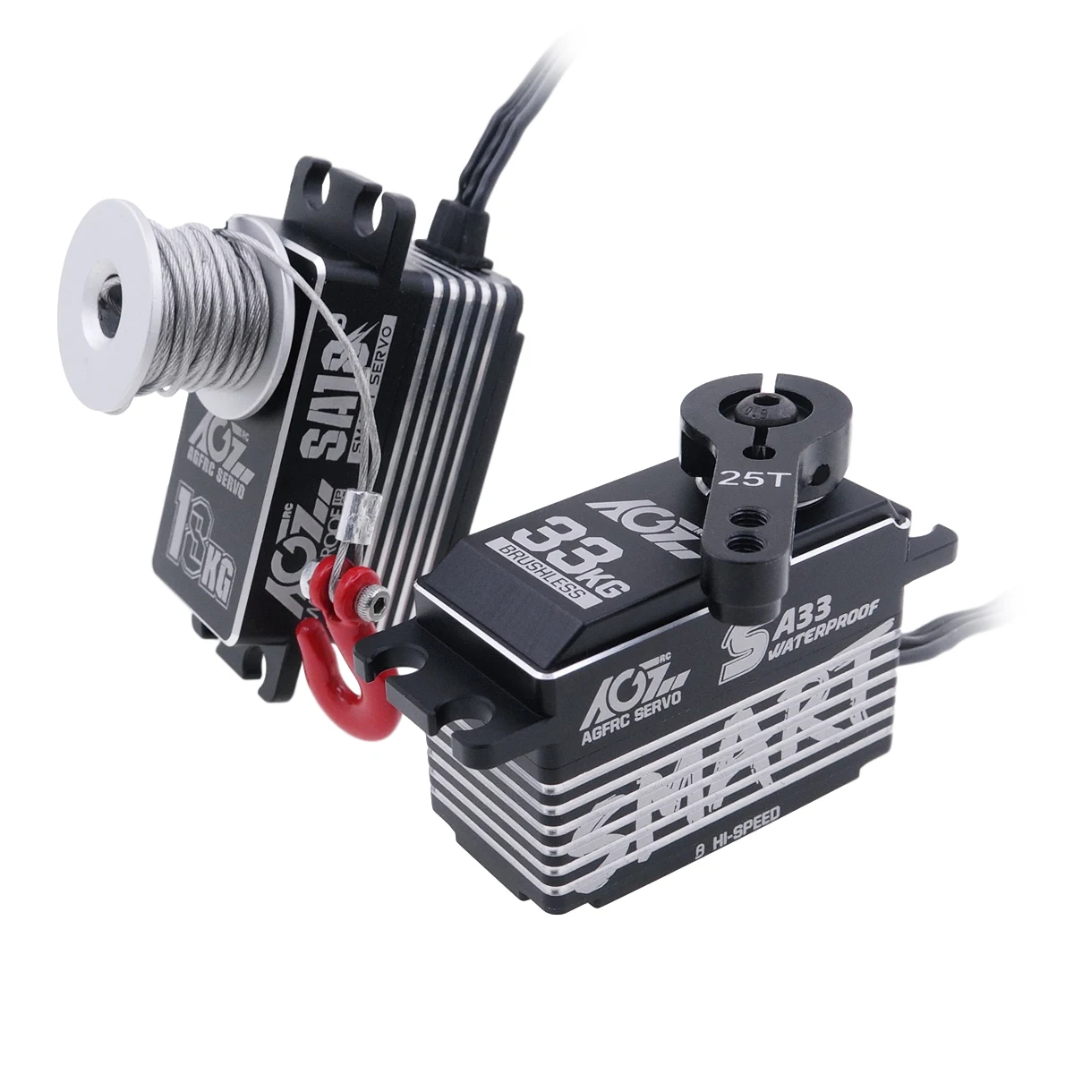 

AGFrc 33kg 8.4V steel gear waterproof smart winch brushless servo for rc cars