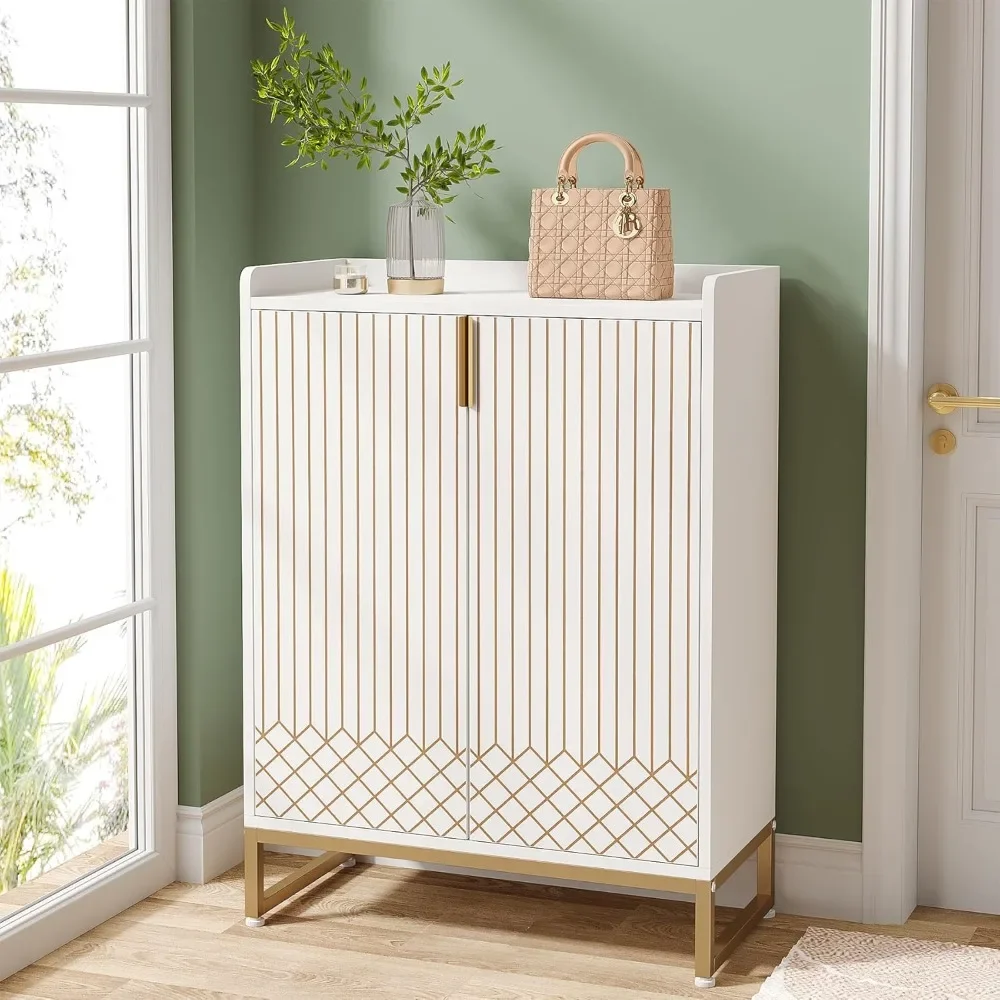 

Shoe Cabinet with Doors for Up to 25 Pairs, 5-Tier Wood Shoes Rack Organizer for Entryway Bedroom, Shoe Cabinet