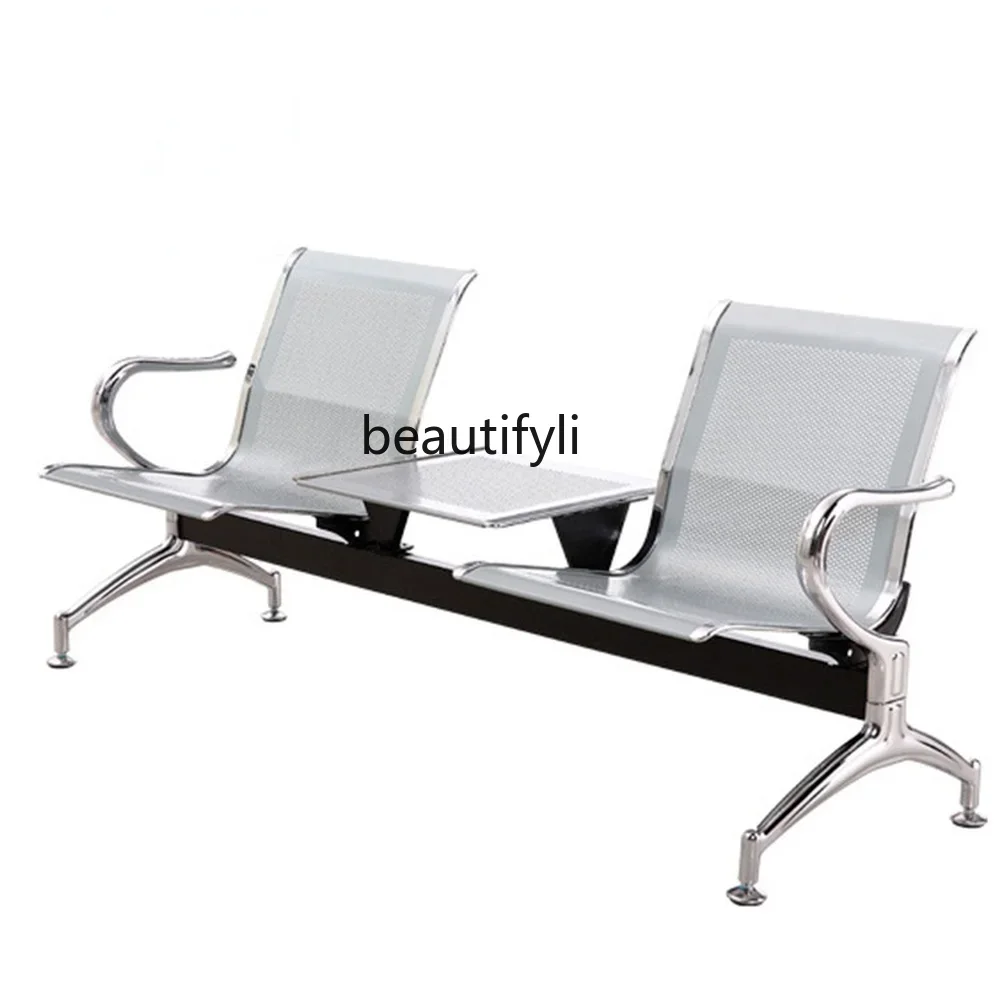 zqThree-Seat Electroplating Airport Chair Row Chair Waiting  Public Seat Station