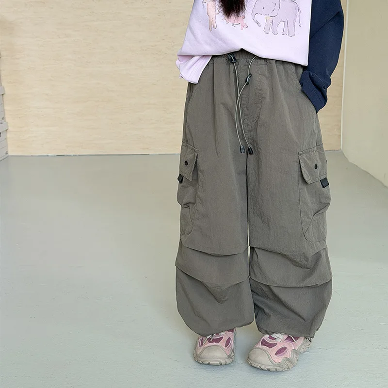 2026 New Autumn Fashionable Boys and Girls Campus Long Pants Children's Casual Loose Overalls Boutique Clothing Simple Style