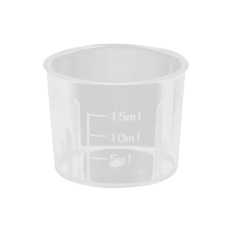 10Pcs 15ml Clear Plastic Measuring Cup Graduated Measure Beaker Measuring Cups For Lab