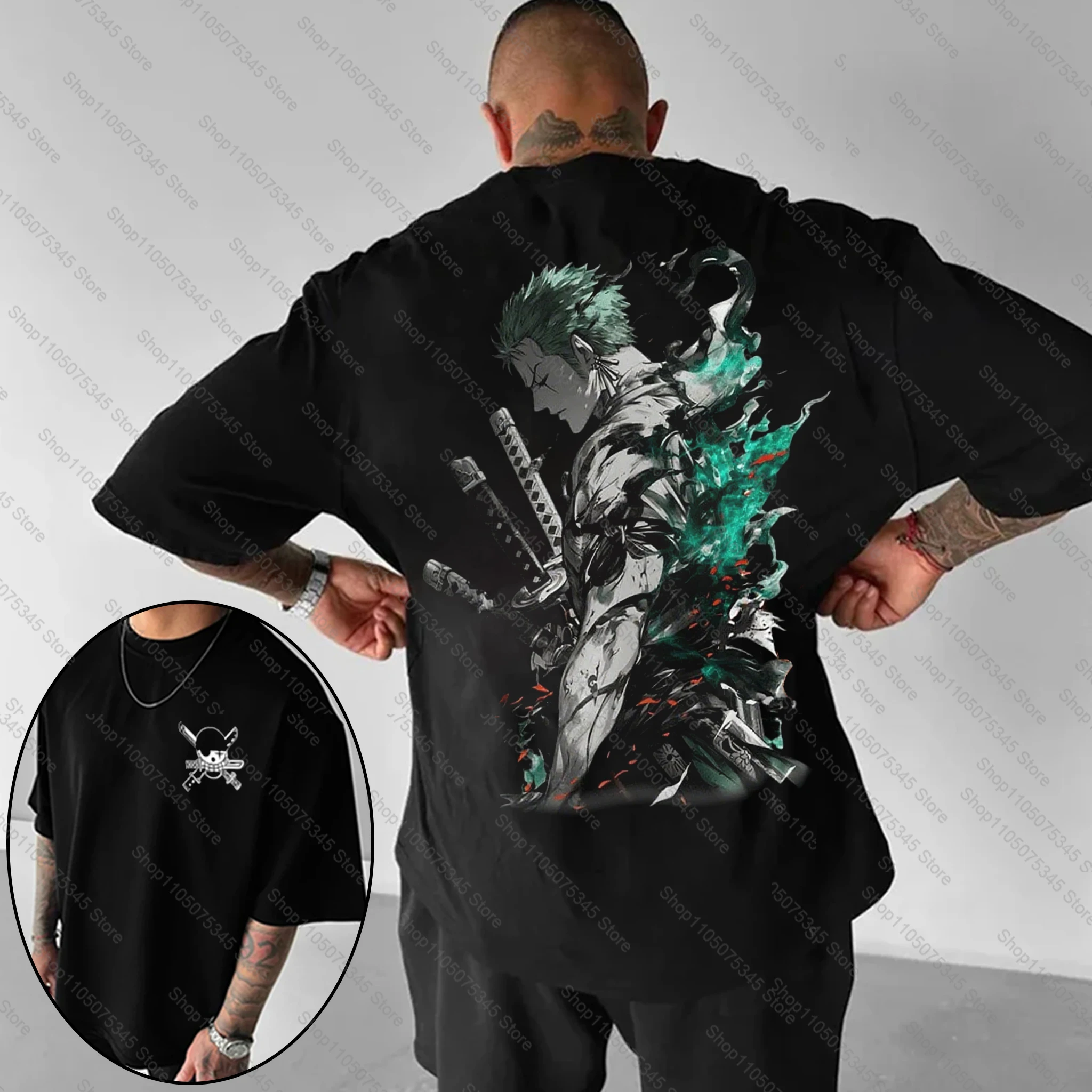ワンピース日本アニメプリントメンズ Tシャツロロノア・ゾロ少年子供の原宿半袖キッズルフィ Tシャツ服