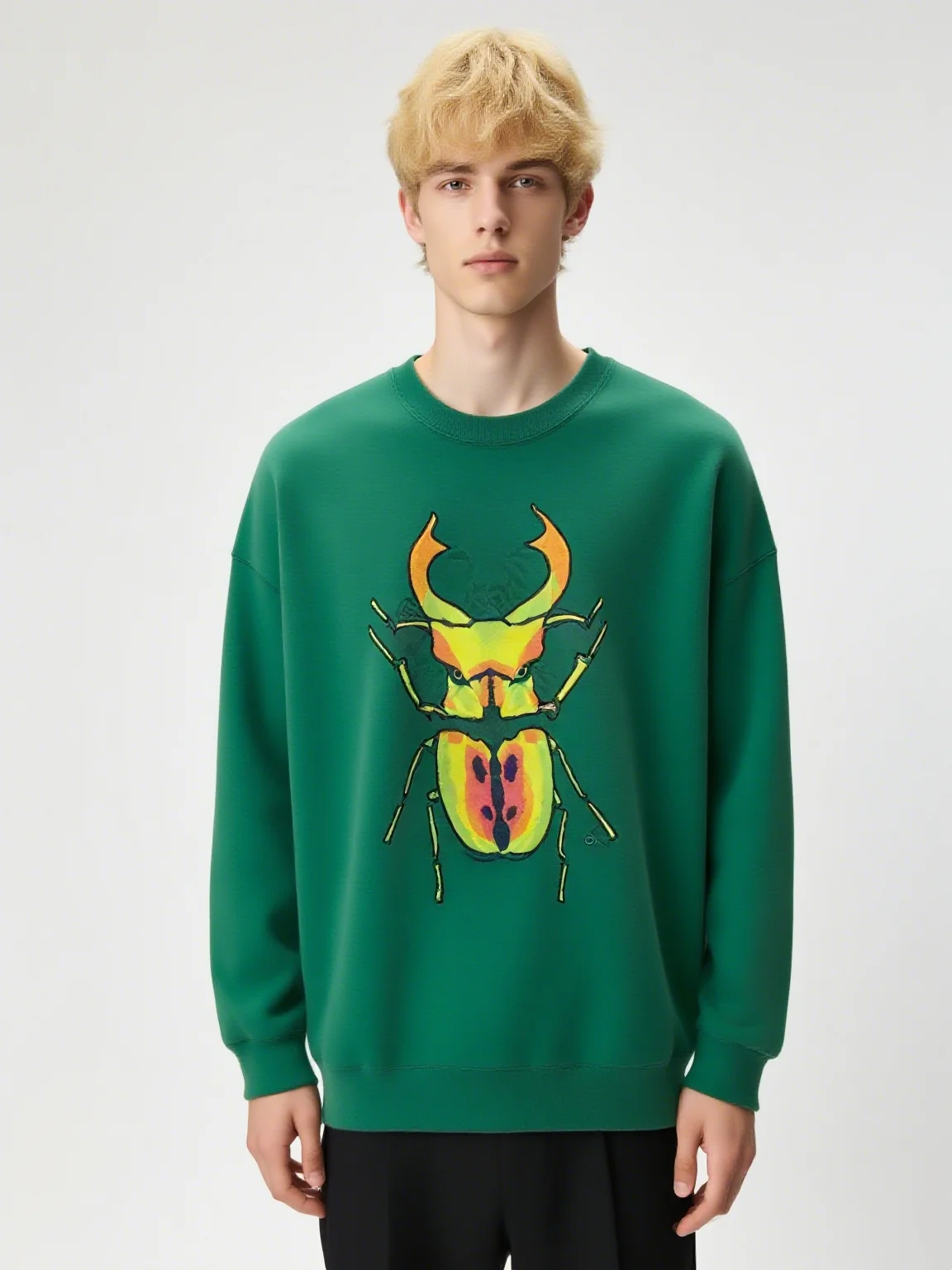 

Вязаная толстовка с милым животным принтом Y2K, уличная одежда с круглым вырезом и длинными рукавами, удобный повседневный свитер для модного уличного стиля