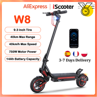 W8 Electric Scooter 9.3 inch 750W Motor 48V14Ah  Dual Suspension 30-40km Range 40km/h Speed Off Road Tires With APP E Scooters