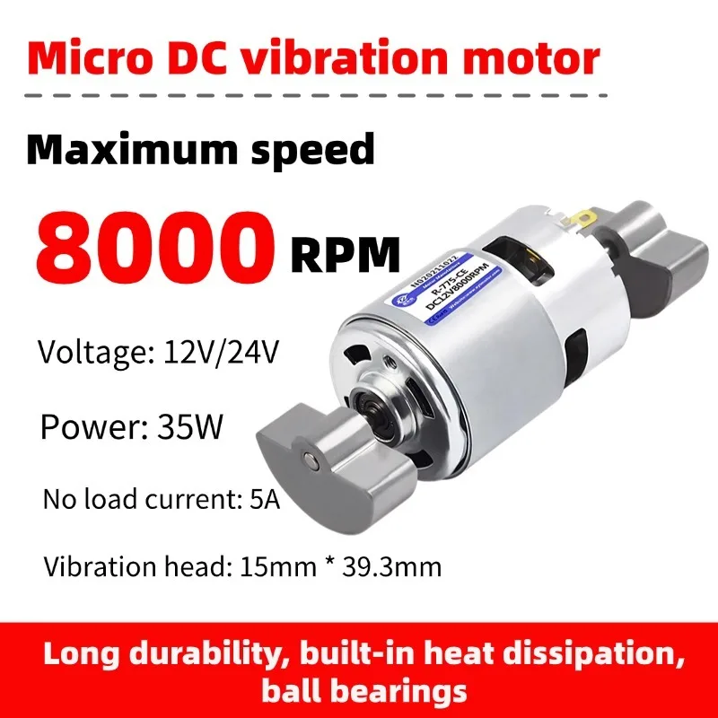 

DC 12V 775 High Frequency Double Vibration Miniature Motor DC Vibration Motor DIY High Torque Massager Equipment Special