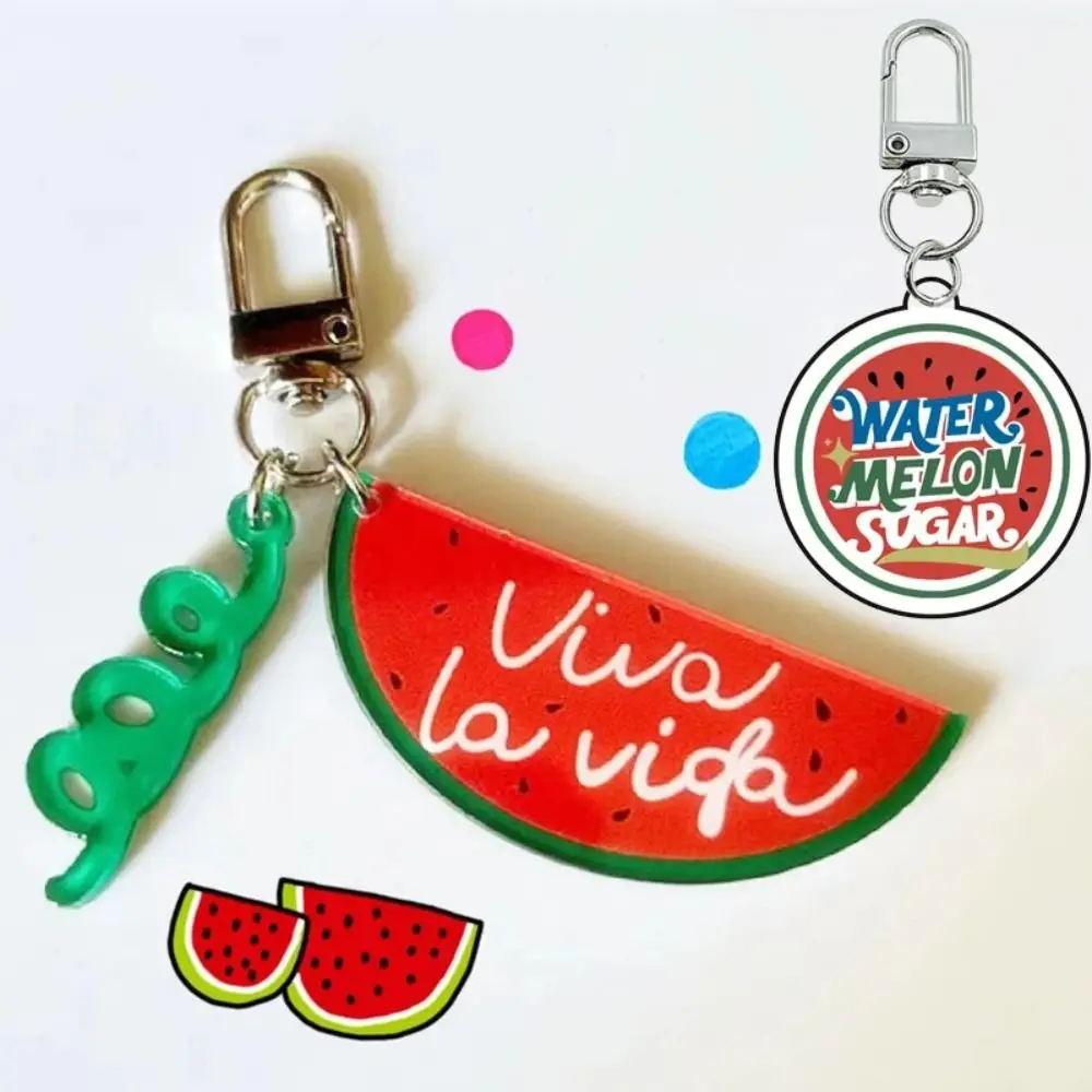 Acrylic Shining Watermelon Keychain Viva La Vida Summer Fruit Acrylic Watermelon Pendant Simulation Creative Car