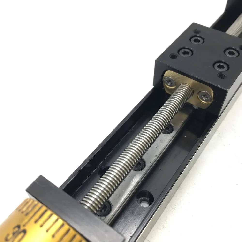 50 ~ 300Mm Slag Mini Handleiding Lineaire Module T-Type Slide Tafel Schaal Handwiel Lijn Rail Precisie Trapeziumvormige schroef 1-12Mm Pitch