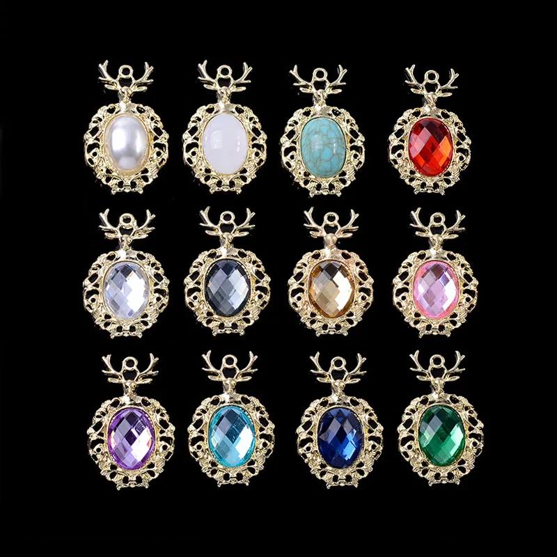 

2022New 100Pcs Eelk Head Jewelry Pendant Button for Wedding Diy Necklace Earring Or Hair Crown Material Alloy accessories RM103
