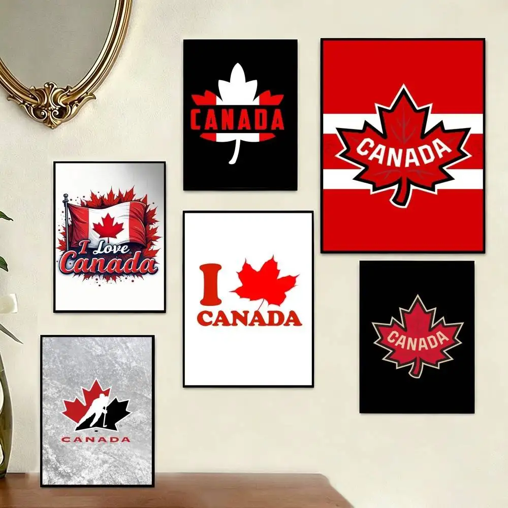 

Canada Maple Leaf National Team Poster Perfect Space Sticker Self Adhesive for Office Home Theater Wall Art Decor Fancy Gift