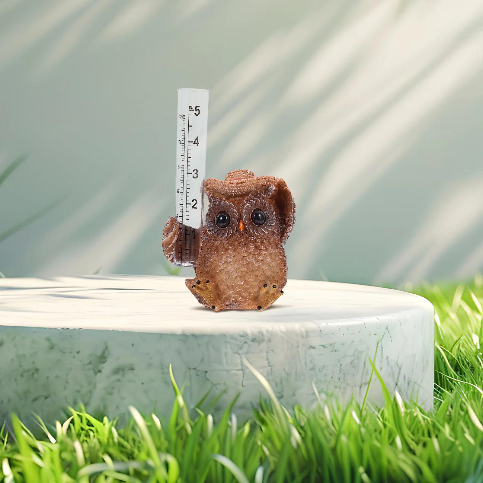 

Датчик дождя с мультяшной совой, полипропиленовая трубка, декоративная точная уличная мера дождя, измерительный инструмент для двора и сада