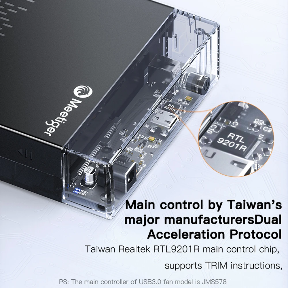 حافظة ميتجر 3.5 بوصة HDD USB3.0 حافظة القرص الصلب الخارجي خالية من الأدوات SATA إلى Type-C محول محطة إرساء القرص الصلب الخارجي