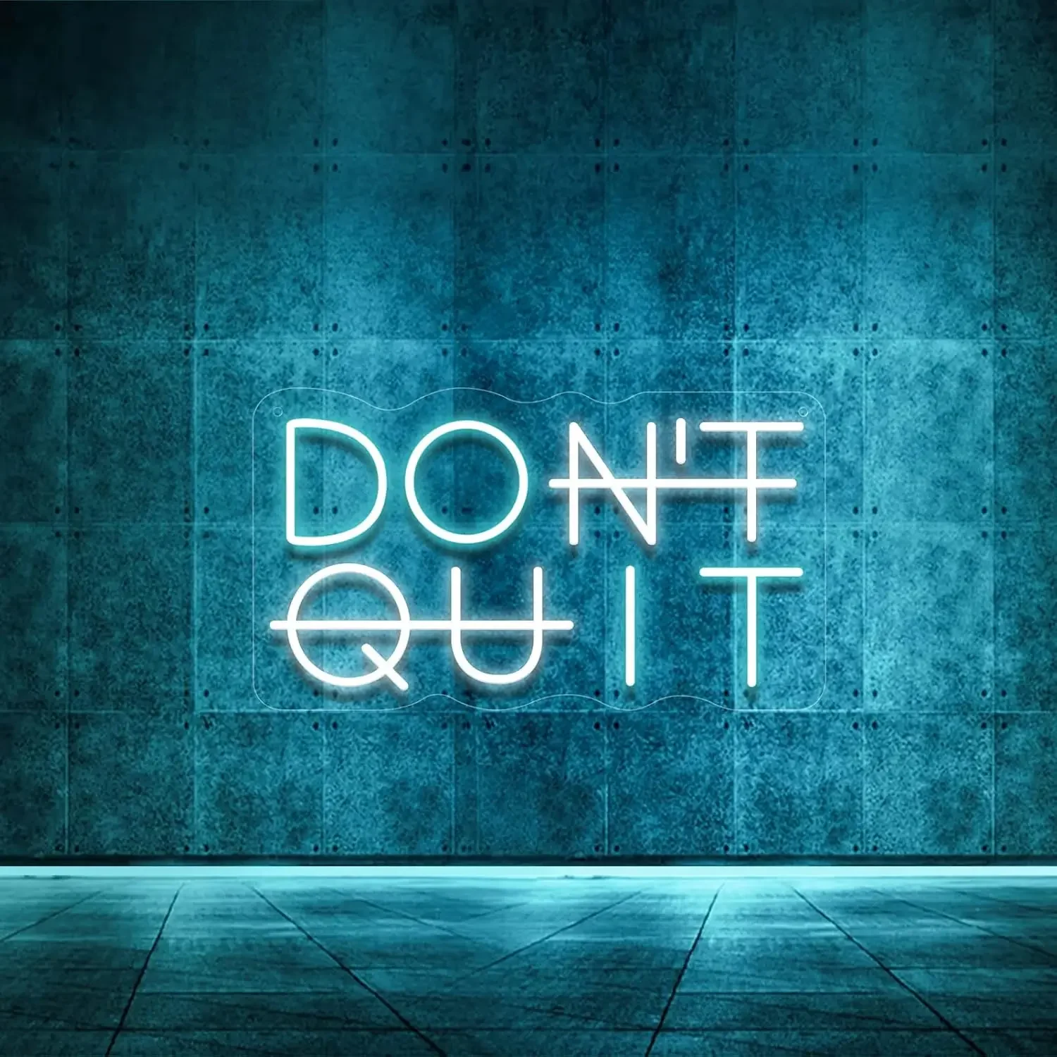 Letrero de neón LED Don't Quit para decoración de pared, decoraciones para fiestas, sala de oficina alimentada por USB, sala de gimnasio, cueva de hombre, decoración de sala de jugadores