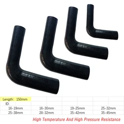 Black 90° 90 Degree Reducer Elbow Intercooler Tube Pipe Turbo Intake Pipe ID16-35mm to ID19-45mm silicone tube elbow