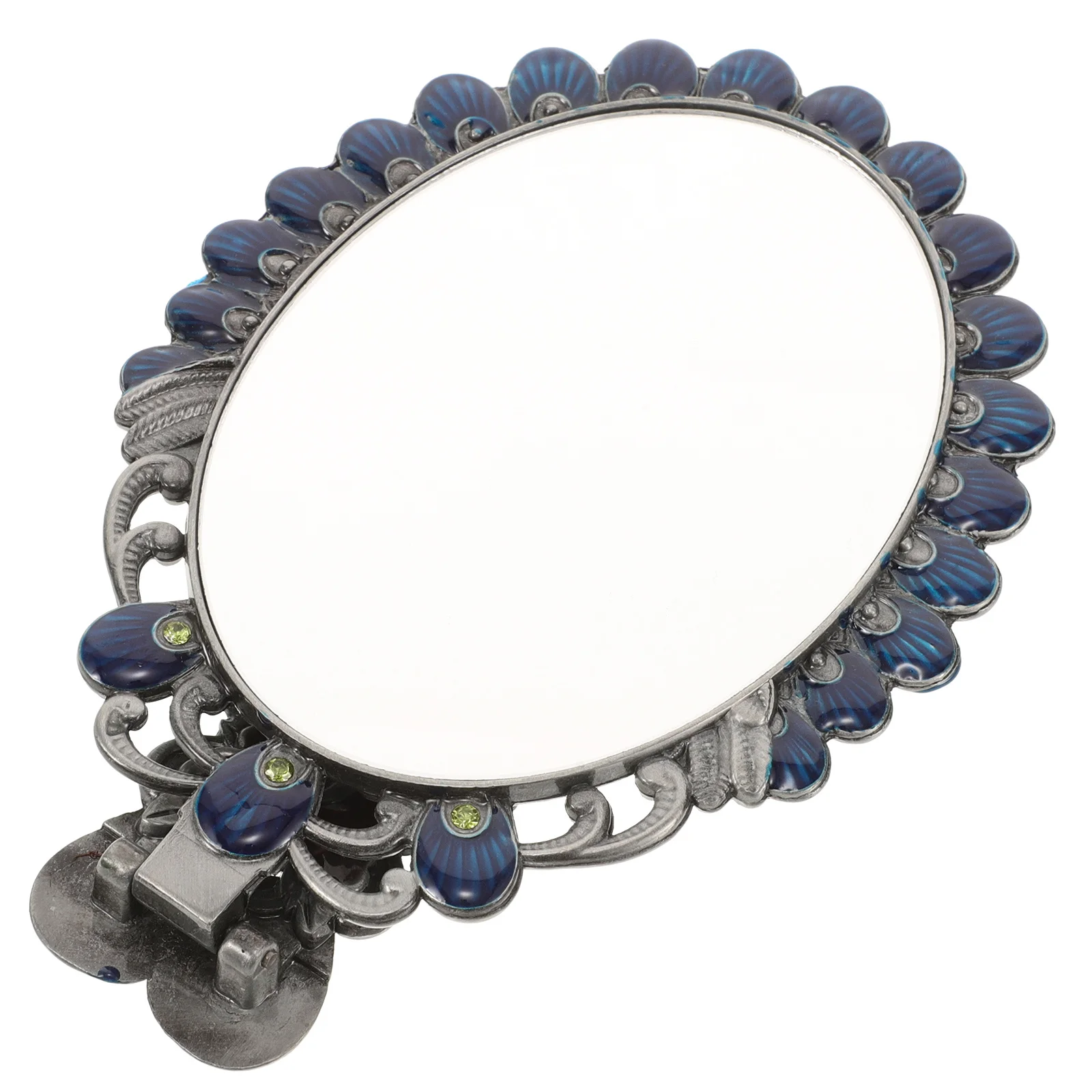 Vintage faltbarer kleiner Handspiegel Pfauen-Design tragbarer kompakter Spiegel für Kosmetik-Handspiegel