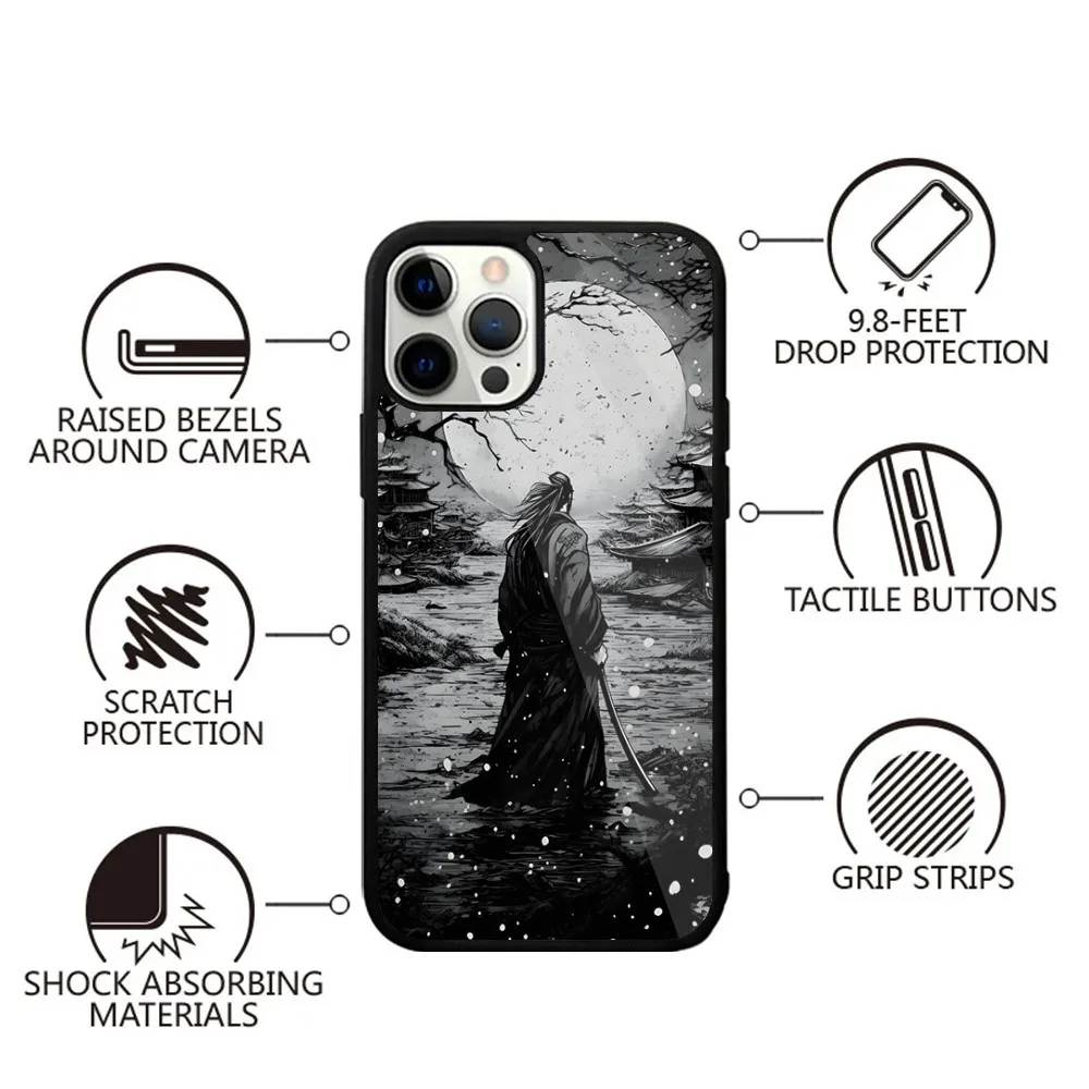 Vagabond Miyamoto M-Musashi Phone Case For iPhone 15,14,13,12,11,Plus,Pro,Max Mini Magsafe Magnetic Wireless Charging