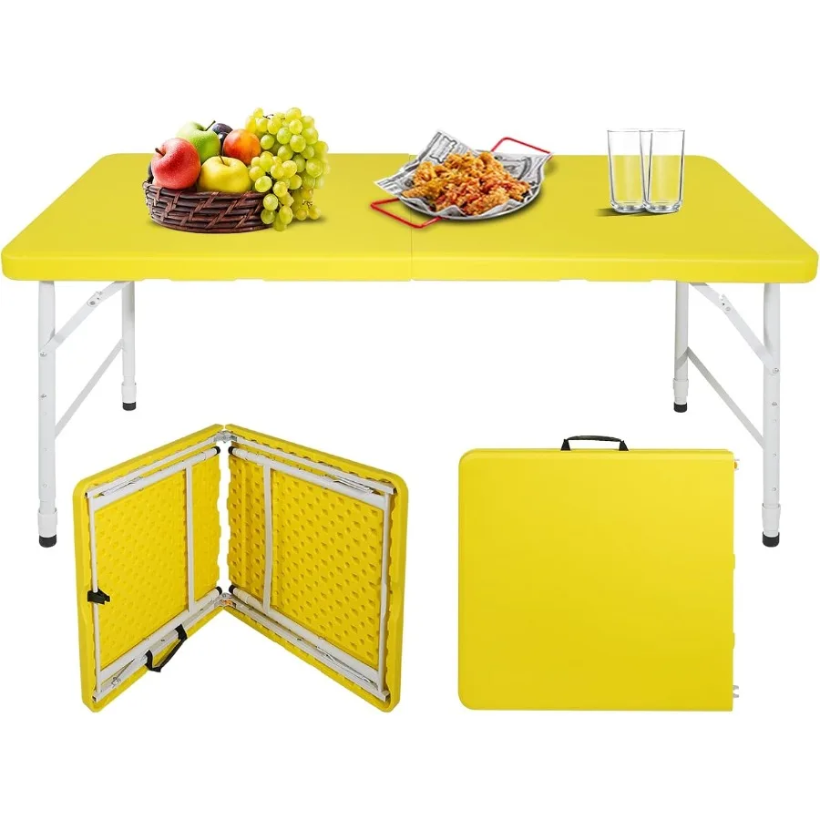 

Портативный пластиковый складной стол 4 фута 6 футов 8 футов сверхмощный белый черный обеденный стол для пикника складной полу для кемпинга, вечеринки, кухни в помещении