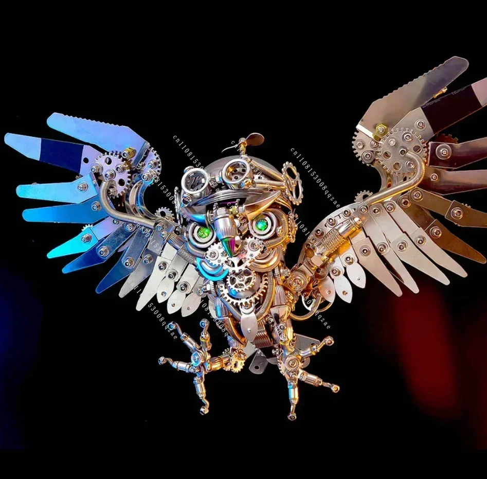 3D Puzzle Steampunk Owl Model Building Kits DIY Metal Assembly Eagle Toy Animal Model Toy for Kids Adults Gift - 700+PCS