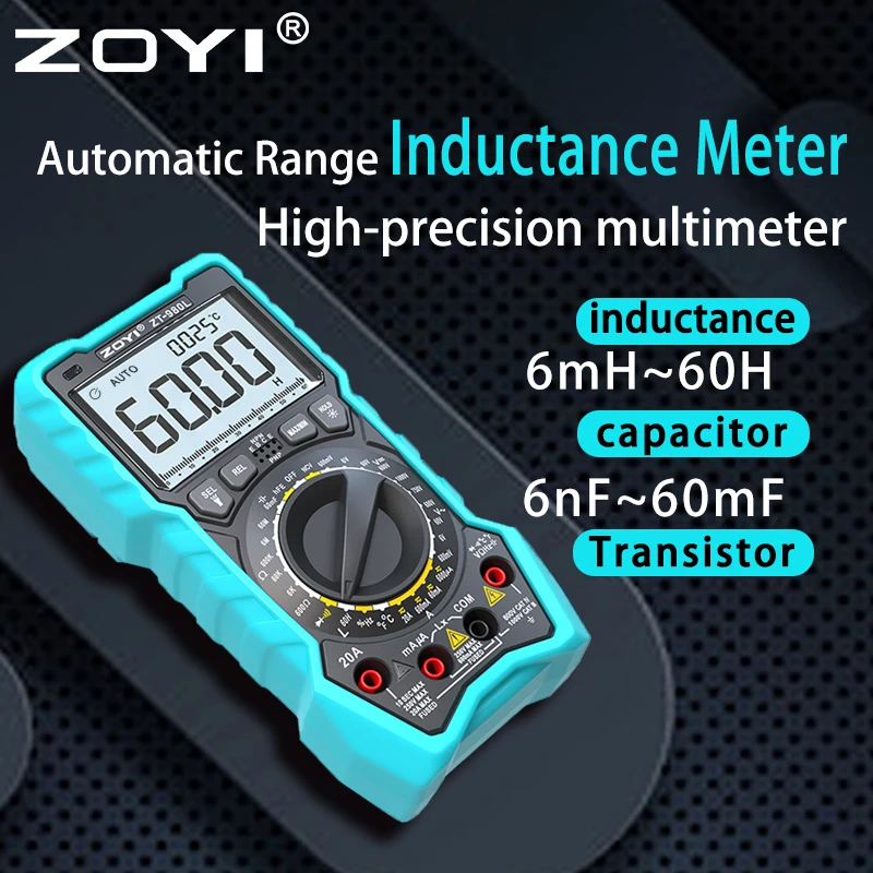 ZOYI ZT-980L digital multimeter 6000 count Transistor Test Frequncy Diode Triode Temperature inductance test current