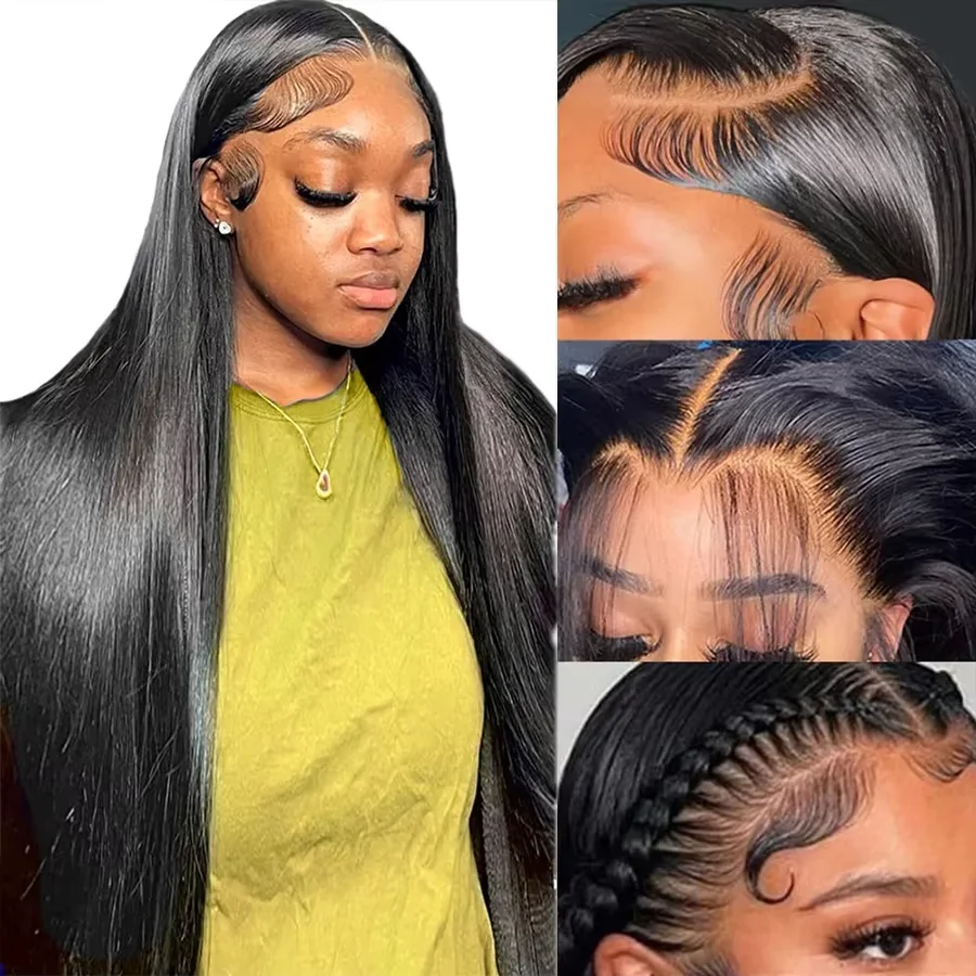 220 الكثافة 13x4 13x6 Hd العظام مستقيم شفاف الدانتيل شعر مستعار أمامي شعر الإنسان 42 بوصة قبل قطعها الدانتيل الجبهة الباروكات 100% شعر الإنسان
