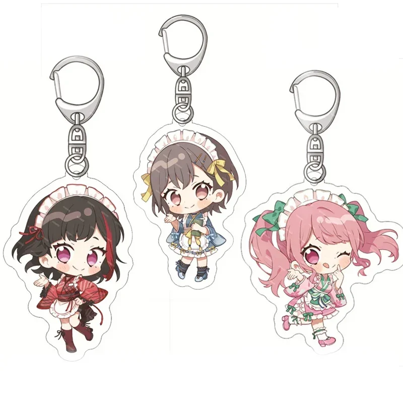 Ban Dream! Keychain Toyama Kasumi Ran Mitake Cute Figures Acrylic Key Chain Ring Holder Otaku Gift School Bag Charm Accessories