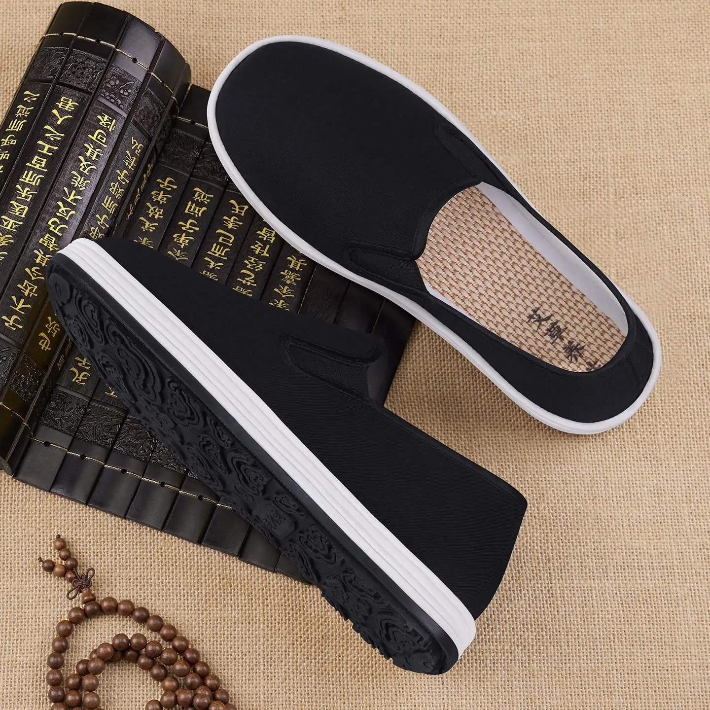 Old Beijing Men's Oxford Cloth Shoes Soft Bottom Thousand Layer Anti-Slip Comfortable Casual Shoes Breathable Flat Heel