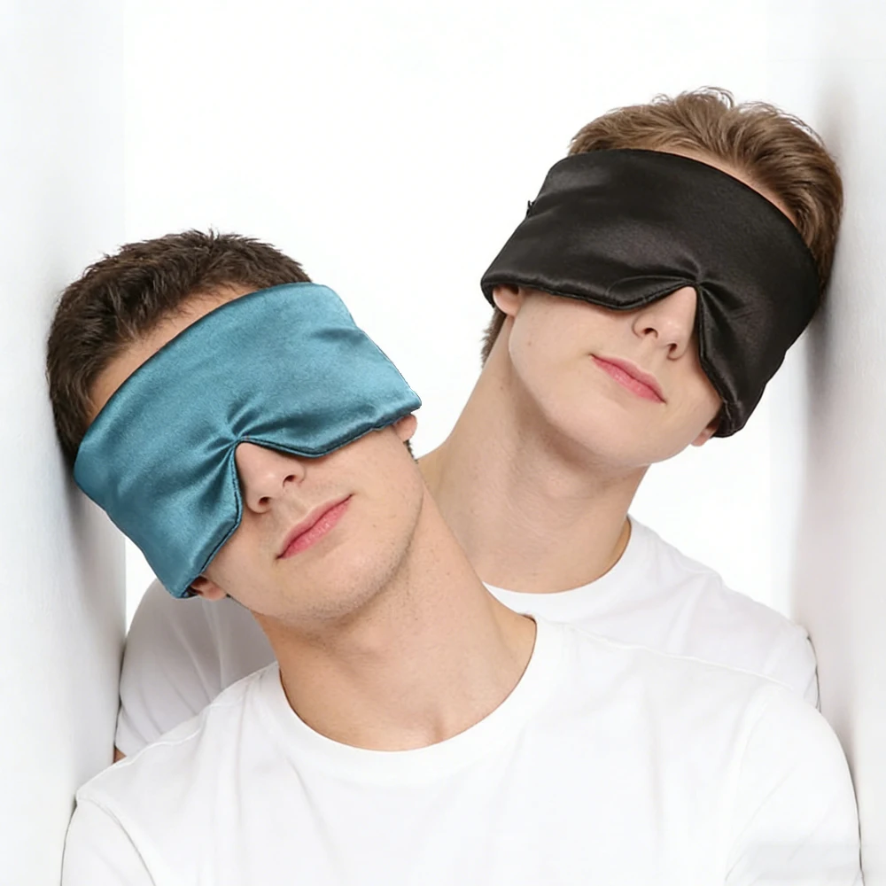 3D Breathable Sleeping Eyepatch Block Out Light Travel Nap Soft Padded Satin Fabric Eye Mask Night Blindfold Sleep Aid Eyeshade