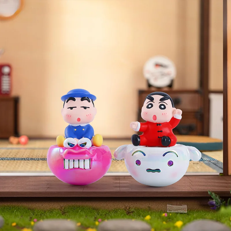 1 قطعة نمط عشوائي أنيمي تلوين شين تشان kawaii بهلوان عمل الشكل البلاستيكية نموذج اللعب سطح المكتب زخرفة جمع الهدايا محاصر