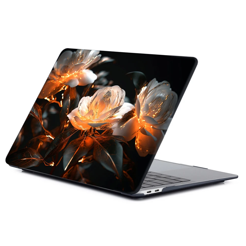유리꽃 패턴 맥북 프로 16 M4 2024 케이스 A3403 쉘, 맥북 에어 13 13.6 15 A3241 2025 프린트 케이스