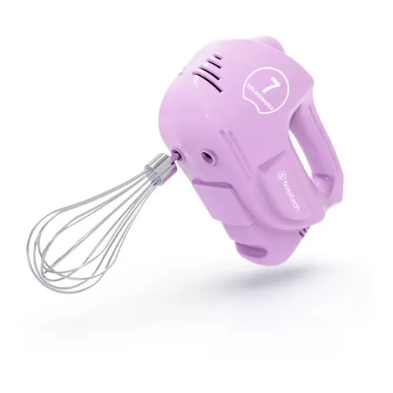 Frullatore manuale domestico rosa M2 a 7 velocità da 200 watt, comprese un mixer e montalatte per cucinare la preparazione di alimenti Mini friggitrice