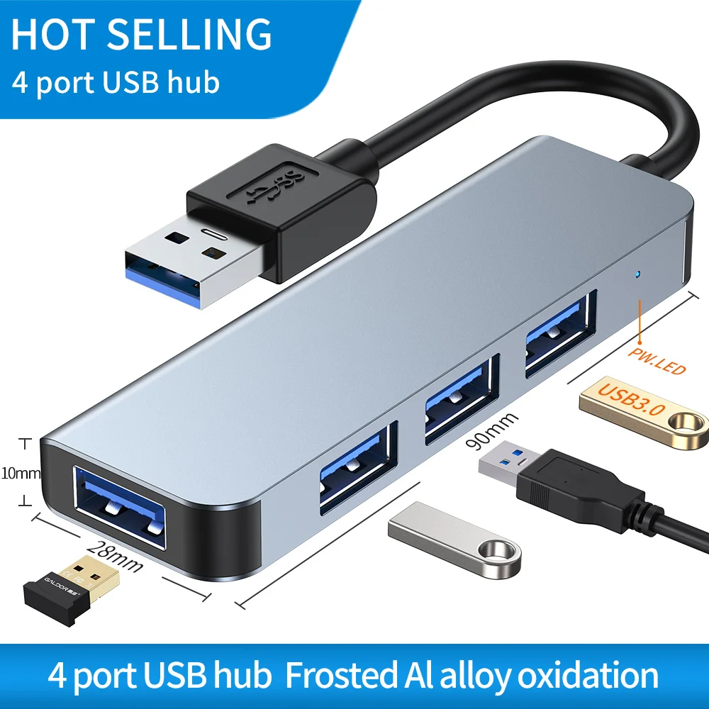 

USB HUB 3.0 Adapter USB Splitter for Xiaomi Notebook Macbook Pro 2015 iMac 4 Ports USB 3.0 Hub for PC Computer Accessories