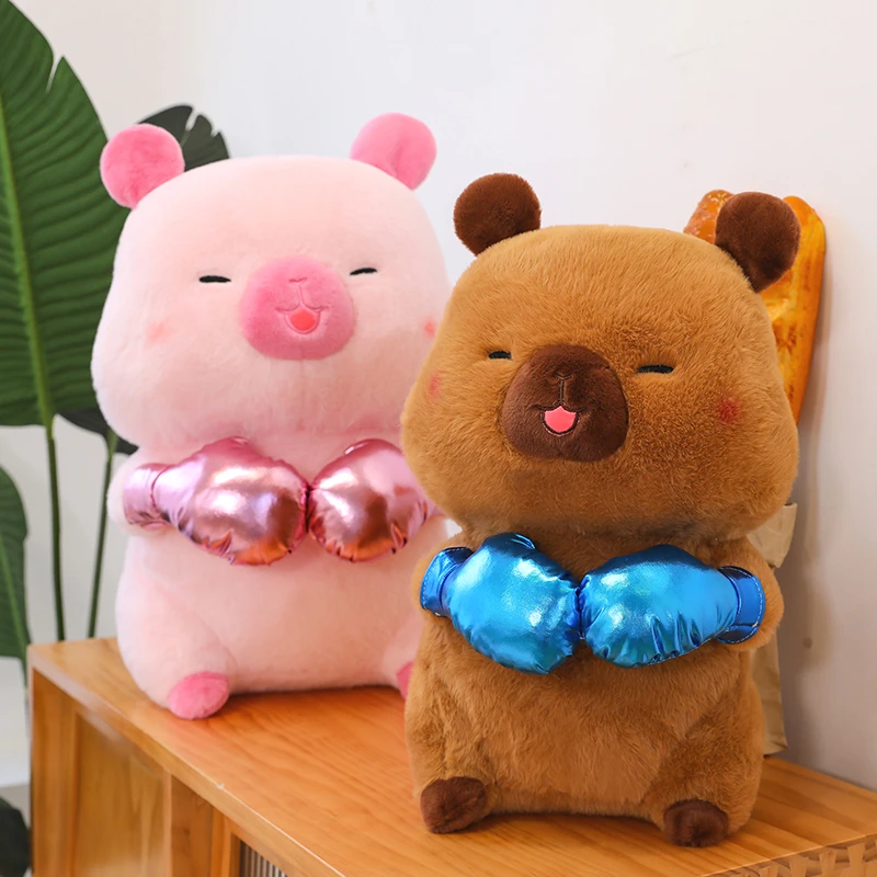 45/55cm Kawaii Boxer Capybara Plush Toy Anime Cute Internet Celebrity Big Capybara Doll Ugly Cute Doll Guinea Pig Doll Kids Gift