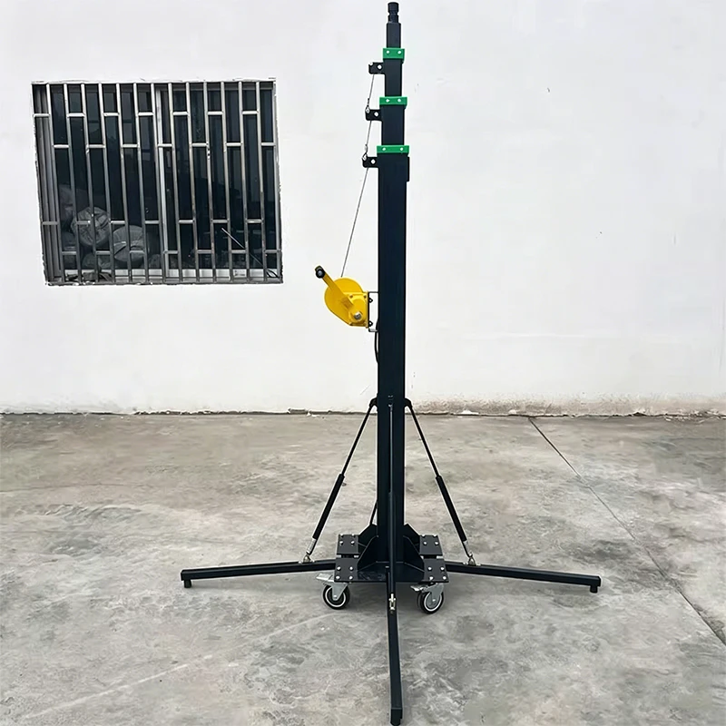 4M/5M/6M Manual Telescopic Pole with Retractable Base—Ideal for Mounting Lights and Cameras Stage Truss Bracket(Customized)