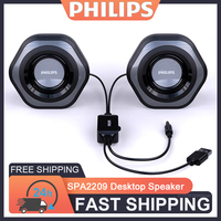 Philips SPA2209 Wired Speakers 3.5mm Audio Cable HiFi Stereo Mini USB Power Supply Loudspeaker Box for Computer Mobile Phone