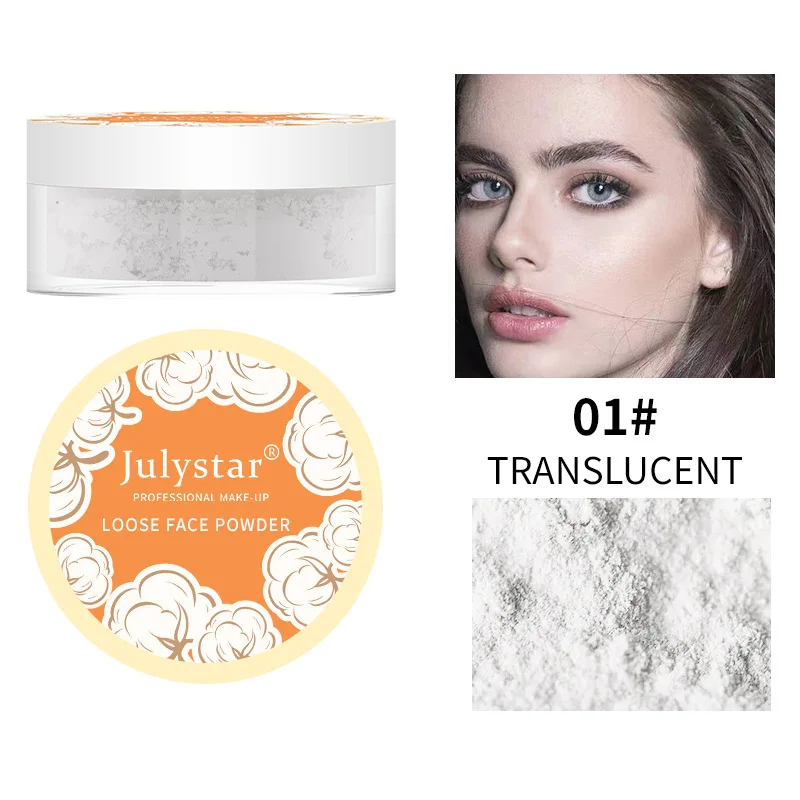 1 caixa de pó facial mineral, controle de óleo, pó de configuração translúcido, alta cobertura, fixador de maquiagem, maquiagem em pó para mulheres, à prova d'água