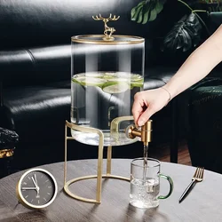 Glass cold water kettle with faucet Beer barrel High temperature resistant teapot Modern Domestic kettle Beverage bucket