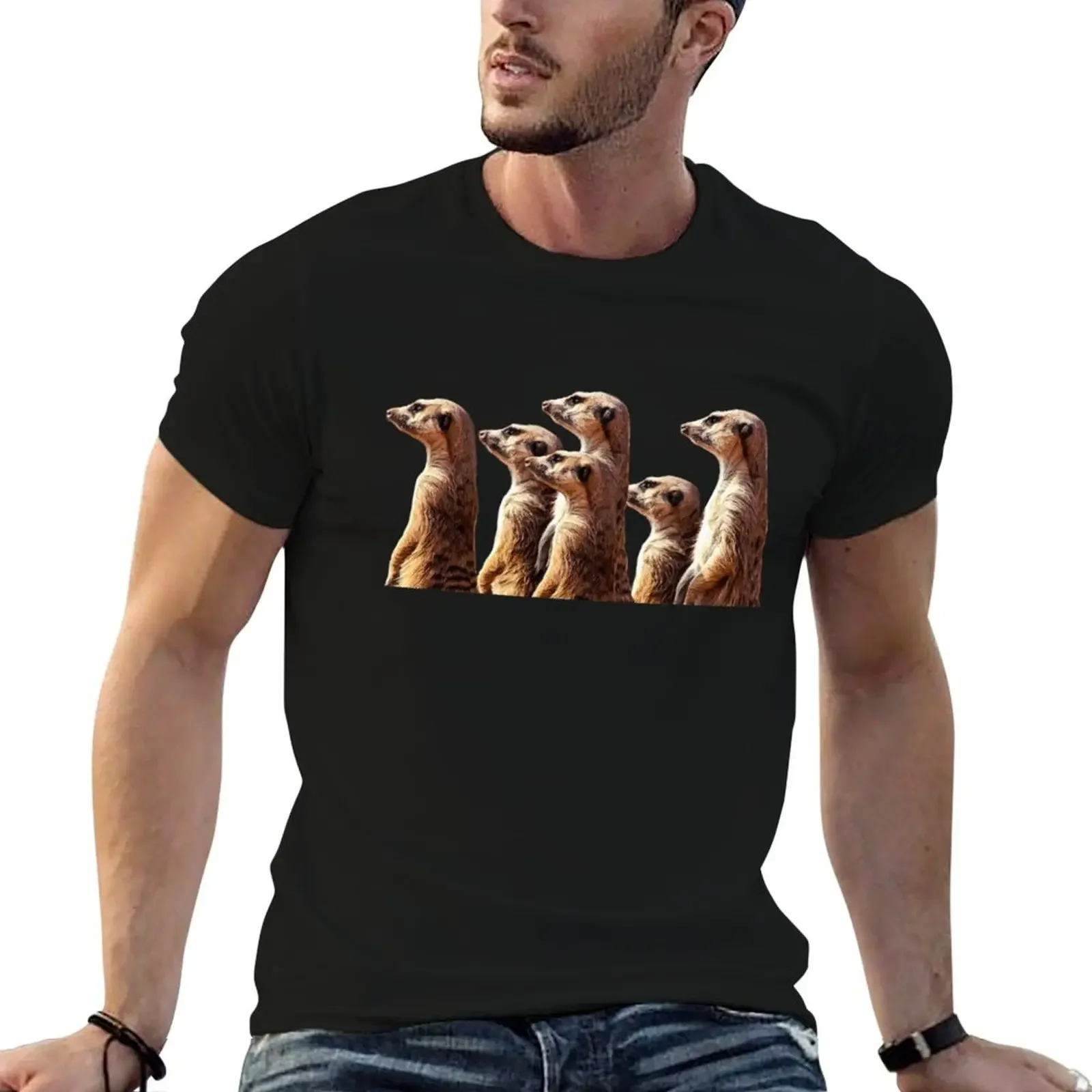 Meerkat Suricate Suricata suricatta Mammal Band Brothers Stand T-Shirt shirts graphic tees sweat shirts, men