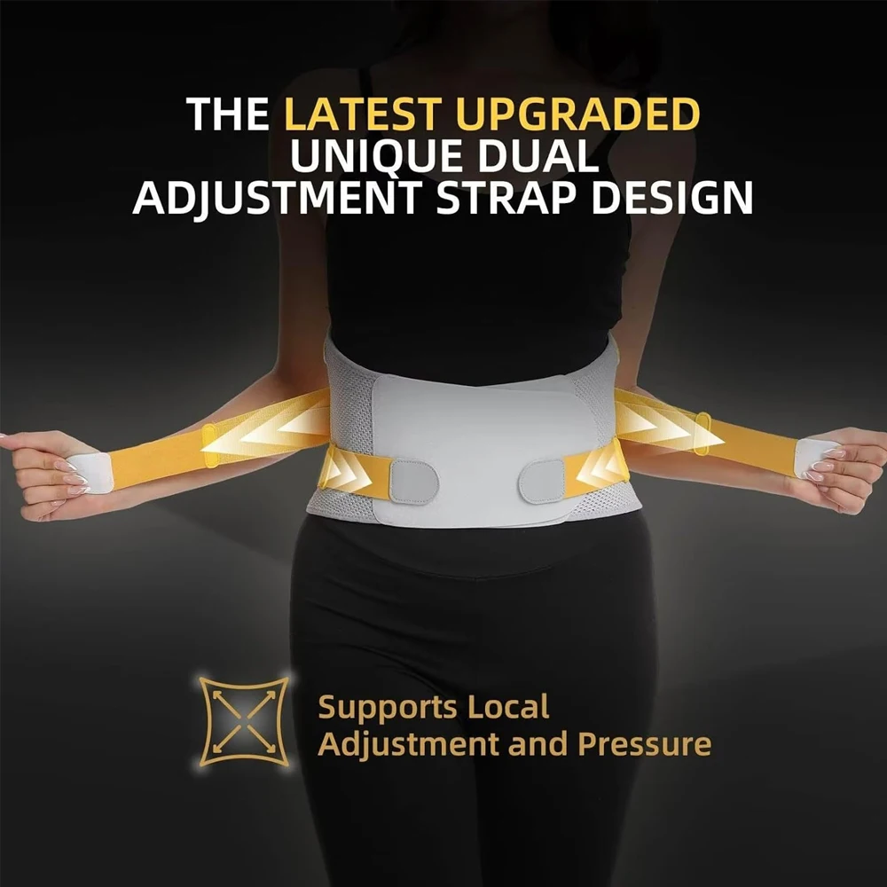 Professional Back Brace for Herniated Disc, Lower Back Pain Relief, Adjustable Lumbar Support Belt for Unisex Posture Correction