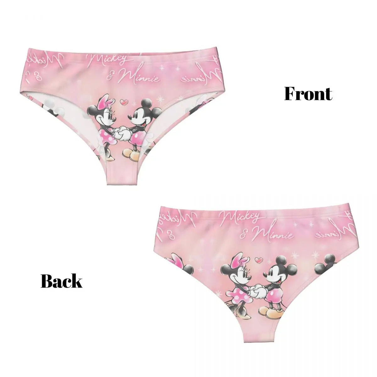 Custom Womens Cartoon Minnie Brief Panties Female Soft Comic Underwear Underpants