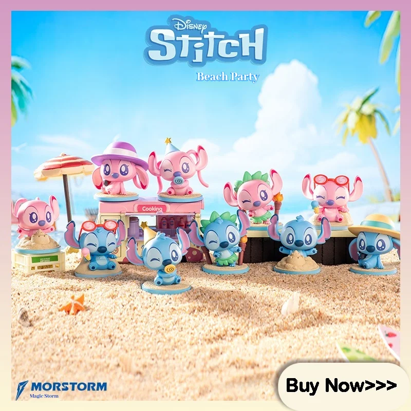 

Лило и Стич, серия для пляжной вечеринки, слепая коробка, стежка, ангел, автомобильное украшение, милые изысканные модели ручной работы, игрушки-сюрприз, загадочная коробка, подарки