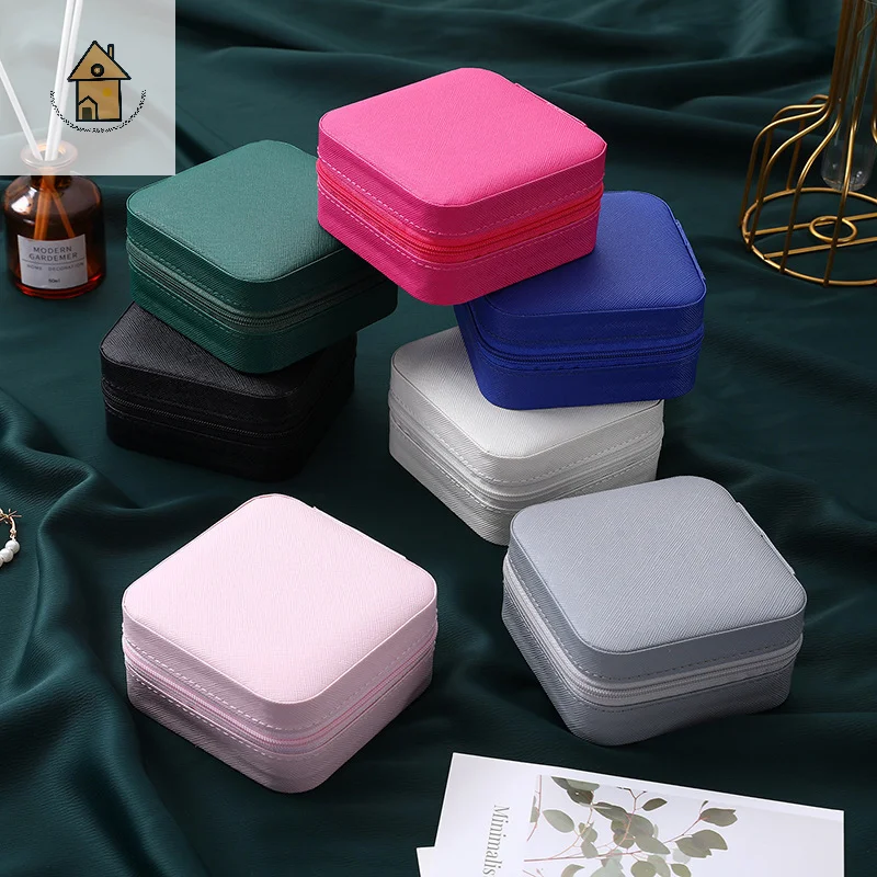 

Jewelry Organizer Square Small Jewelry Display Case Travel Portable Jewelry Box Storage Organizer Earring Ring Holder